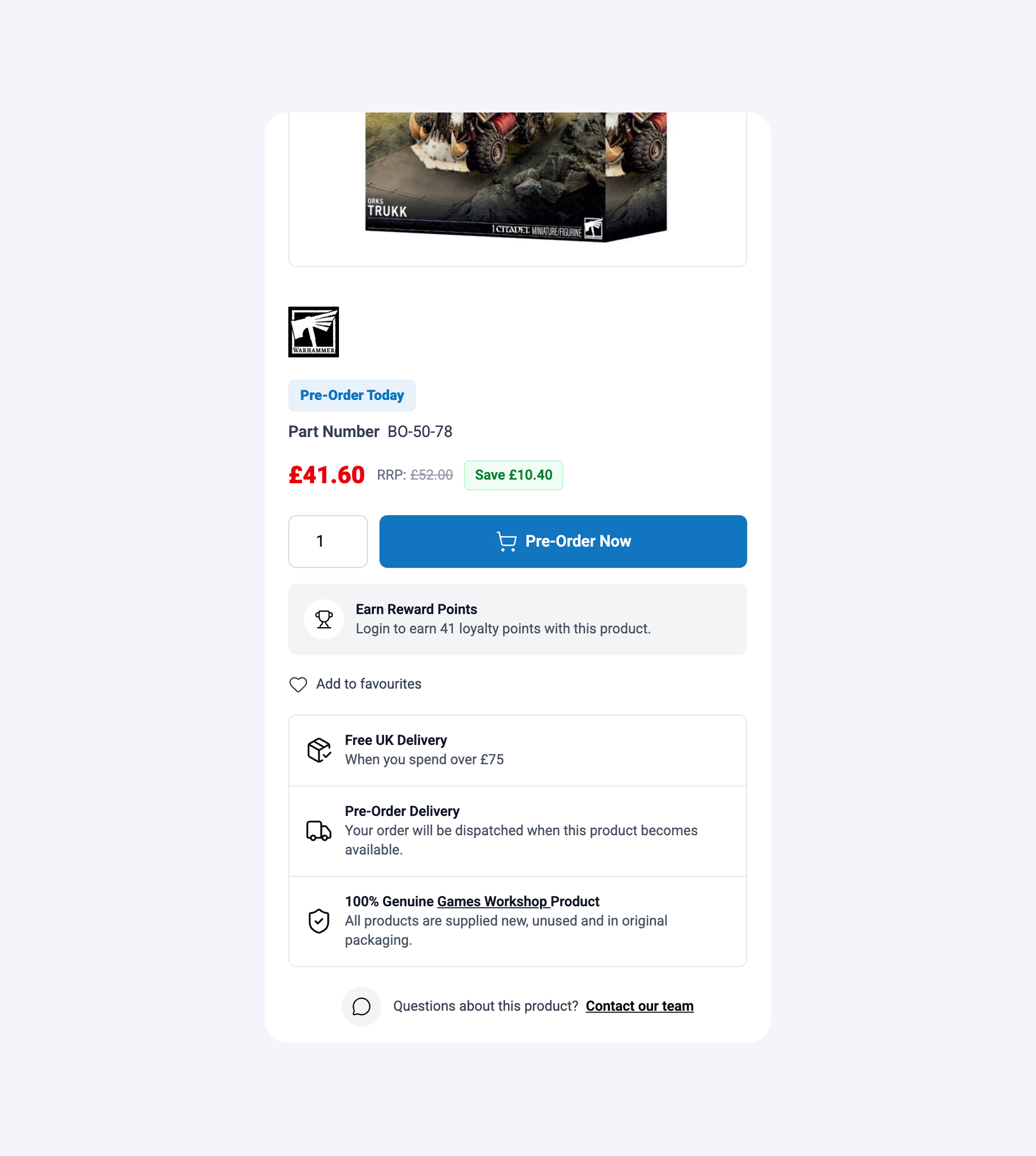 Hobby Workshop Magento product page